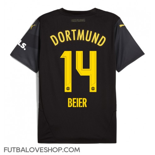 Dres Borussia Dortmund Maximilian Beier #14 Preč 2024-25 Krátky Rukáv